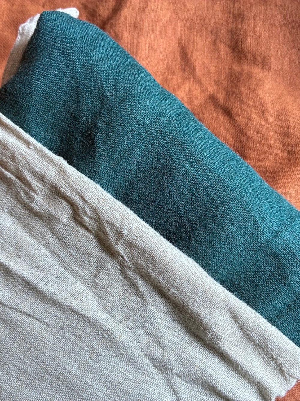 NWT Bed Threads 100% Flax Linen European Pillowcases Forest